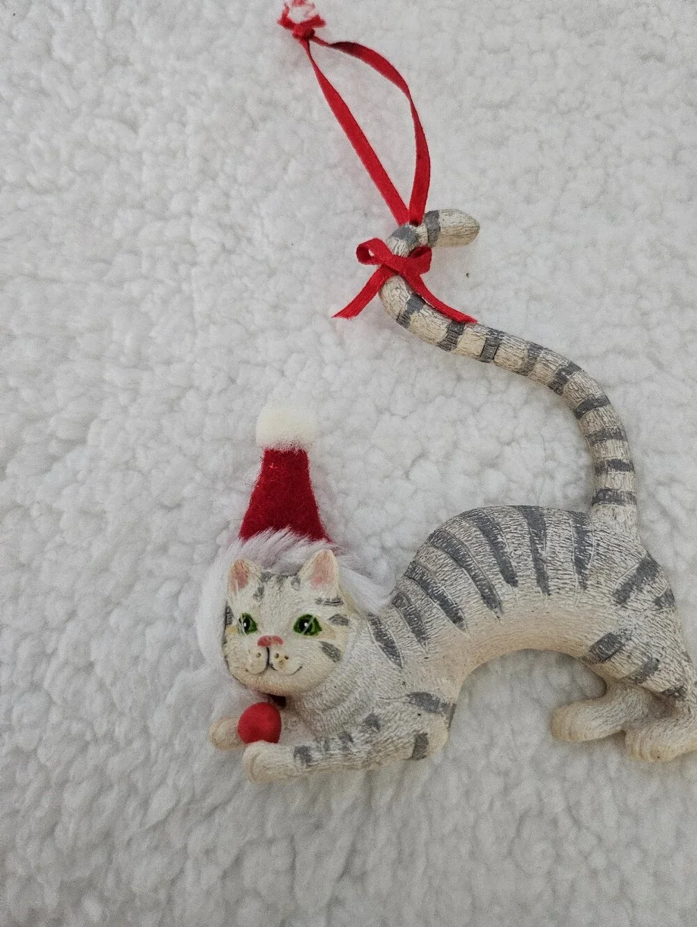 Cat With A Ref Santa Hat, Christmas Ornament, Kurt S. Adler,